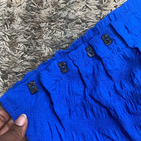 Calessa Blue Textured tunic 3/4 sleeve Top with pockets sz 3X - Picture 4 of 9